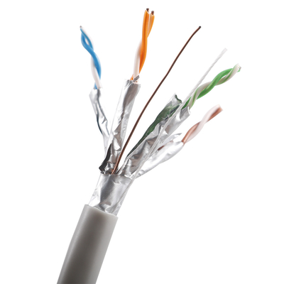 Bakır PVC 10 Gigabit Ethernet Kabloları 23awg 0.57mm Cat6a Korumalı Ethernet Kablosu