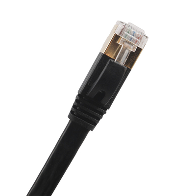 CAT7 SSTP FLAT 32awg Bakır Yama Kabloları Atlama Kablosu 10G Ethernet